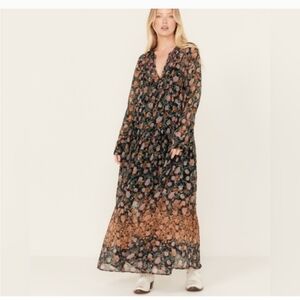 Free People See It Through Floral Maxi Dress